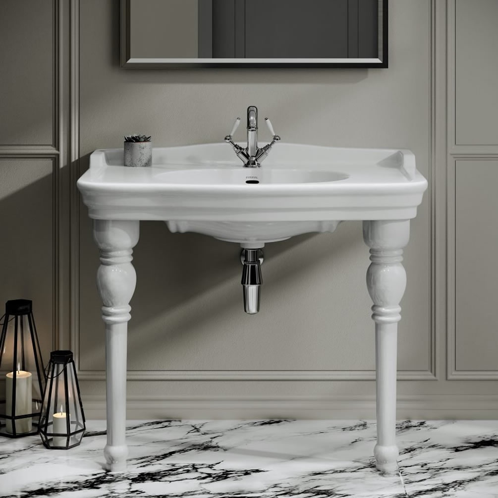 Imperial Regent 1000mm Console Basin With Legs - Lifestyle Image